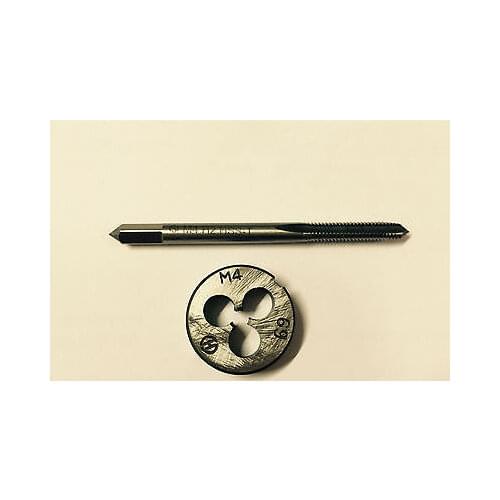 1pc HSS Machine M4 X 0.7mm Plug Tap and 1pc M4 X 0.7mm Die Threading Tool