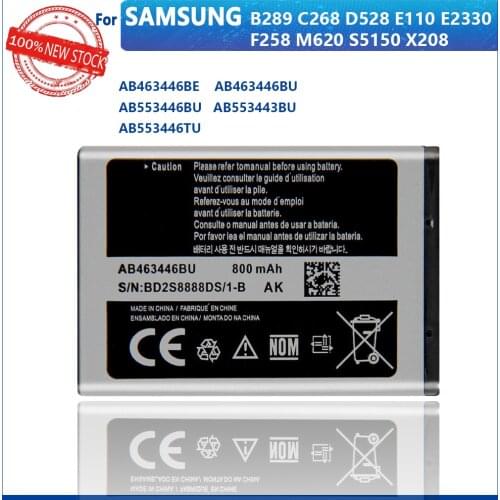 100% Original AB463446BA AB463446BC AB463446BE AB463446BU AB463446TU For Samsung S139 M628 X520 F258 C3011 X208 E1200 Battery