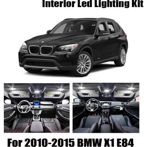 15 Bulbs White Error Free LED Interior Light Kit Fit For BMW X1 E84 2010 2011 2012 2013 2014 2015 Map Dome Cargo License Lamp