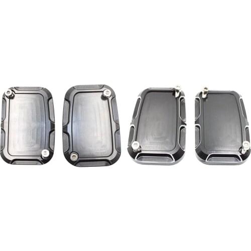 2pcs Motorcycle Cylinder Brake Pump Cover For Harley FLHT Electra Glide Standard 2008-2009 Direct Installation