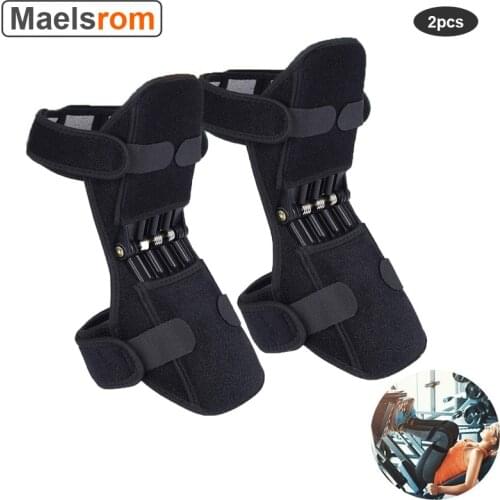 2 Packs Joint Support Knee Pads Powerful Knee Brace Recovery Brace Breathable Rebound Spring Booster Protective Sport Stabilizer