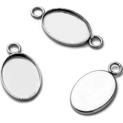 30pcs/lot 2019 Stainless Steel Jewelry Oval Pendant Blank Base Tray Fit 10*14mm Jewelry Making Bangtan Boy Accessories Wholesale