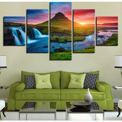 5 pcs,Full Square 5D DIY Diamond Painting Waterfall and river Full diamond Embroidery mosaic Cross Stitch Rhinestones Y1012