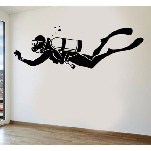 Diver Extreme Sports Water Bathroom Vinyl Wall Decals Home Decor For Living Room Self-adhesive Beautiful Stickers Gift 3906