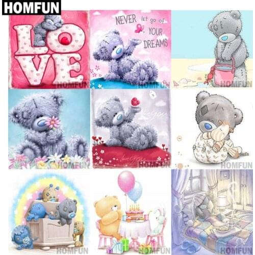 HOMFUN Full Square/Round Drill 5D DIY Diamond Painting "Cartoon bear" 3D Embroidery Cross Stitch 5D Home Decor A03797