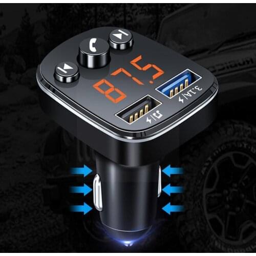 Car MP3 Player Bluetooth 5.0 Receiver Car Music U Disk USB Charger Supplies Fast Dual Car 5V Charger U6Y8