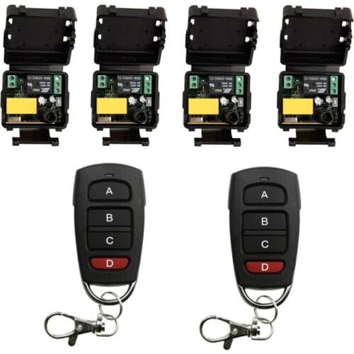 RF mini Wireless Remote Control AC 220 V 1 channel 4 Receiver & 2 transmitter effective distance 50m