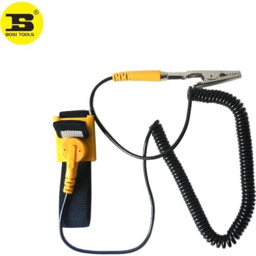 BOSI ESD Adjustable Wrist Strap Anti Static Antistatic Band Grounding Clip