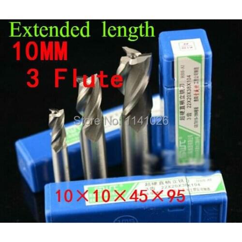 5pcs/set 10mm three 3 Flute HSS & Aluminium Extended End Mill Cutter CNC Bit Milling Machinery tools Cutting tools.Lathe Tool