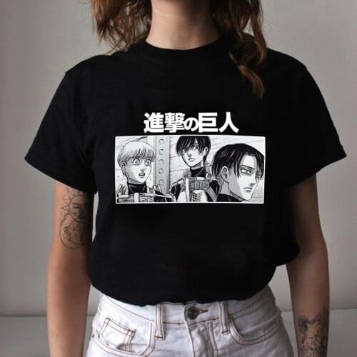 Attack on Titan AOT T-Shirt Men Cotton T Shirt Anime Ackerman Levi Clothes Anime Tops Tees