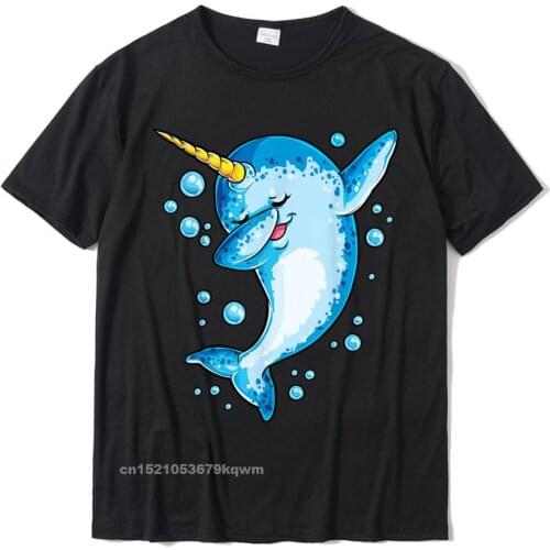 Dabbing Narwhal Unicorn T Shirt Women Boys Women Men Hip Hop Normal T Shirt Cotton Tees For Men Cosie
