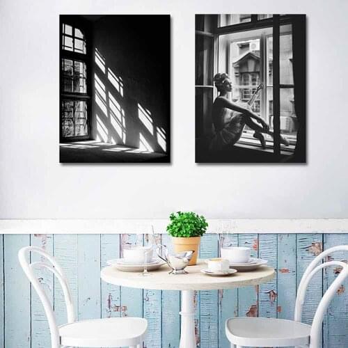 HAOCHU Black And White Photograph For Living Room Home Decor Painting Print Poster Simple Nordic Wall Picture Canvas Painting