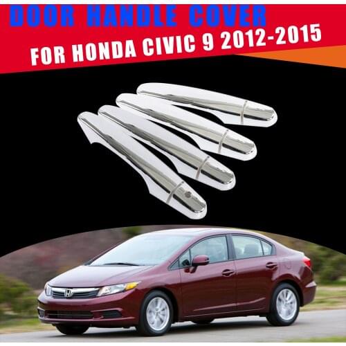 For Honda Civic 9 2012 2013 2014 2015 Luxuriou Chrome Door Handle Cover Trim Catch Cap Bowl Car Stickers Accessories Garnish ABS