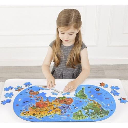 Mideer Kids Cognitive Puzzle Human Geography 100p Baby Portable Gift Box Puzzle 1-6 Years Old Alpinia Oxyphylla Toys