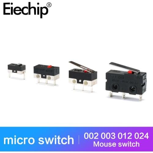 20PCS Micro Switch 3PIN PCB Terminals 002 003-3.5 012-13.5-2 024-A mouse micro switch 1A 125V Push Button Switch Microswitches