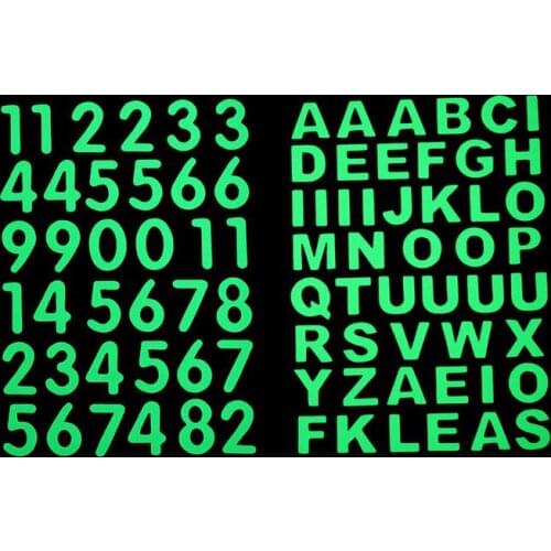 Glow-in-the-dark numerals English letters Glow-in-the dark stickers Bedroom children room living room Removable Wall stickers
