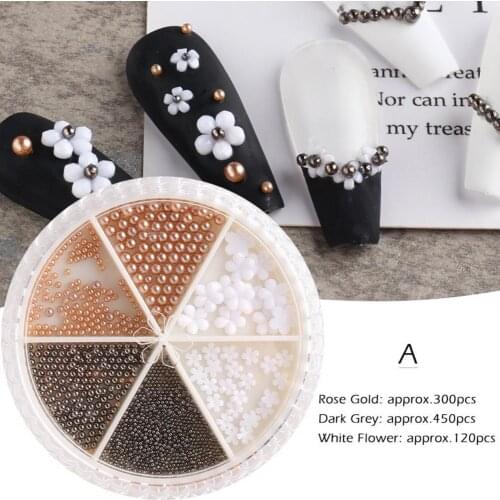 Multiple Styles Nail Bead Ornament Multiple Styles DIY Imitation Pearl 3D Nail Art Charm Beads Manicure Decoration for Female