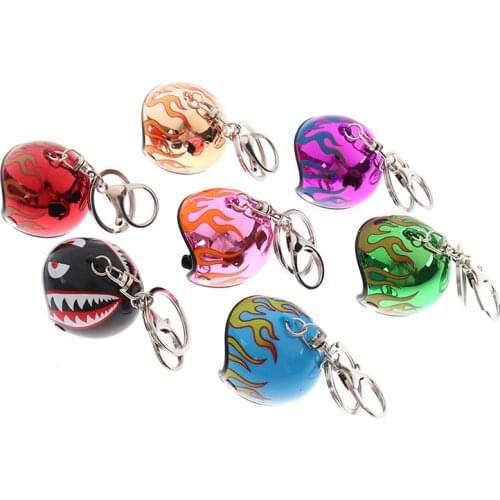 New 1PC Motorcycle Helmet Keychain Metal Keyring Chain Ring Pendant Car Interior Decoration
