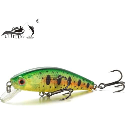 Pesca Peche Leurre LTHTUG Hard Baits Slow Sinking Minnow 50mm 4.2g Noise Stream Fishing Lures For Chub Perch Trout Bass Sunfish