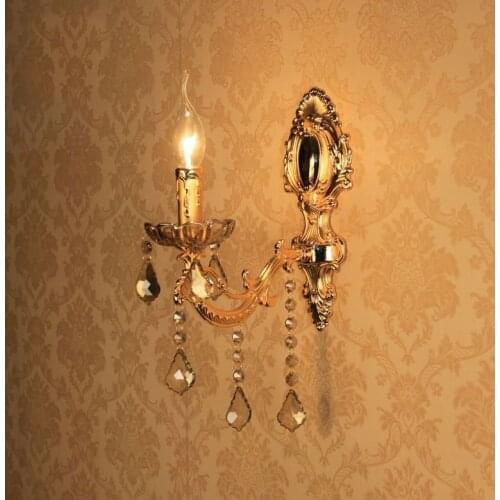 2018 Sale Banheiro Eu Style Single Sides Golden Wall Mounted Indoor Lamps Lighting for Home Using E14 Led Candel Bulb 110v/ 220v