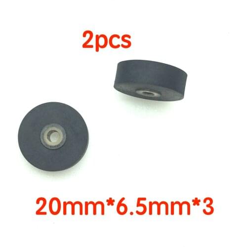 2pcs 20mm*6.5mm*3 wheel belt pulley rubber audio pressure pinch roller for vintage cassette deck tape recorder Stereo player