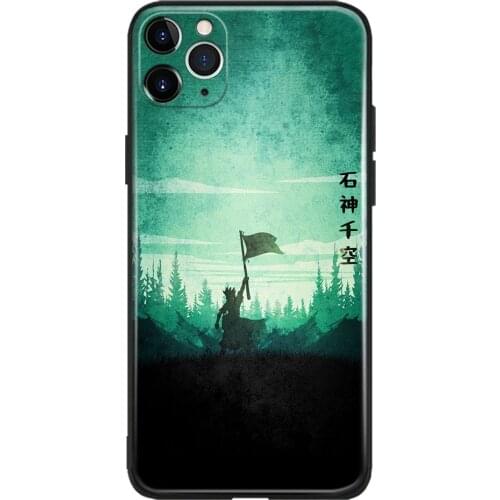 Senku Ishigami Dr.STONE Anime Glass Soft Silicone Phone Case Cover Shell for IPhone SE 6s 7 8 Plus X XR XS 11 12 Mini Pro Max