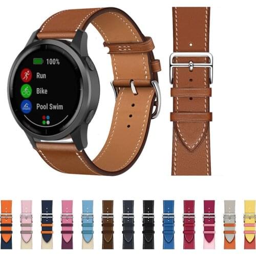 Replacement Genuine Leather Strap for Garmin Vivoactive 3 music 4S Ven Sq Smart wristband for Garmin Vivoactive 4 Watch band