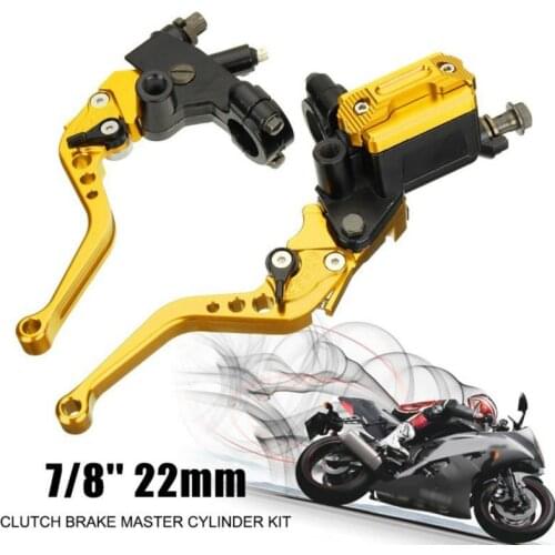 New Motorcycle Parts Universal Motorcycle 7/8'' 22mm Brake Clutch Master Cylinder Lever Set Reservoir Motorcycle Brake Handle