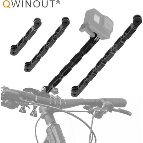 QWINOUT Aluminium Alloy Bicycle Extension Rod Arm Lengthened Selfie Bracket For insta360 One R X for Gopro 9/8/Max Camera