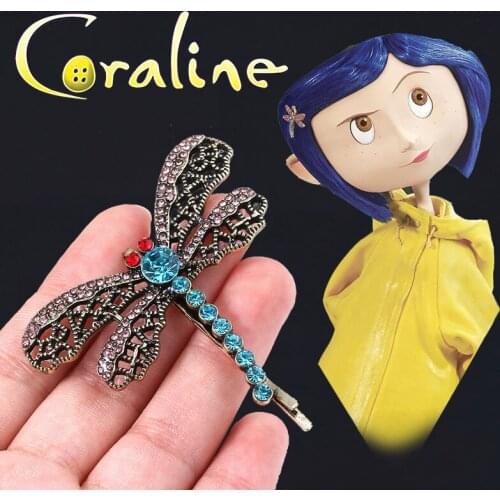 Coraline The Secret Door Brooch Coraline Dragonfly Hair Clip Queen Bee Hairwear Hair Comb Brooch Girl Women Cosplay Jewelry Gift