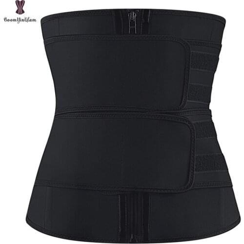 Plus Size XS To 6XL Women Strong Paste Sticker And Zipper Body Shaper Double Strap Smooth Latex Waist Trainer