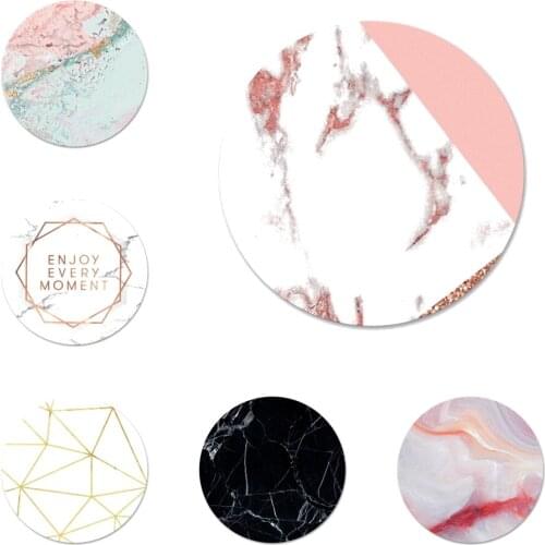 58mm Chic Pink Marble Pretty Icons Pins Badge Decoration Brooches Metal Badges For Backpack Decoration