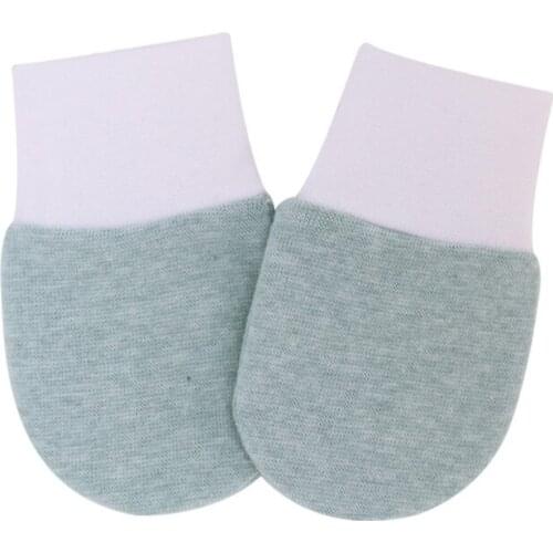 1 Pair Baby Anti-scratch Cotton Gloves Color Matching Newborn Handguard Mitten 69HE