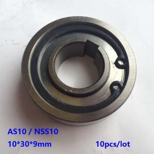 10pcs/lot AS10 NSS10 10*30*9mm Backstop One Way Clutch Bearing Roller Type Bearings Freewheel Type 10×30×9mm