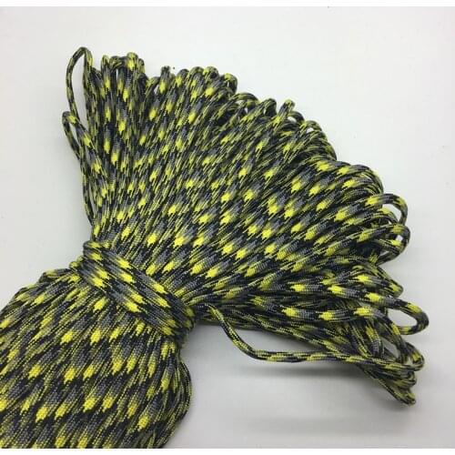 10yds/Lot Mxi color Paracord Bracelets Rope 7 Strand Parachute Cord CAMPING HiKING #Yellow+black+gray