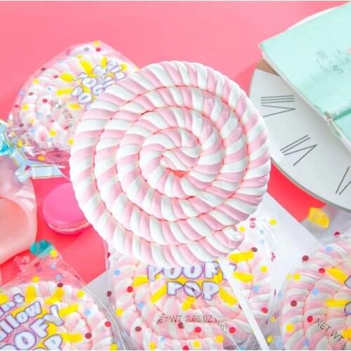 14cm 75g/pc Big Cute Pink Edible Lollipop Marshmallow by The Sweetest Thing Designs & Events Wedding Decorate Kids Gift