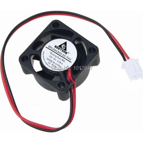 20 pieces lot Gdstime 2cm 2510 25mm 25x10mm DC 12volt 2pin Ball Bearing Brushless Cooling Fan