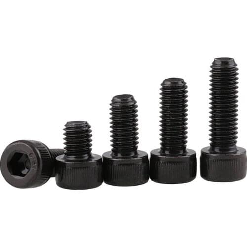 5pcs M4 Black Socket Cap Bolt 12.9 Grade Inner Hexagon Screws Various lengths Allen