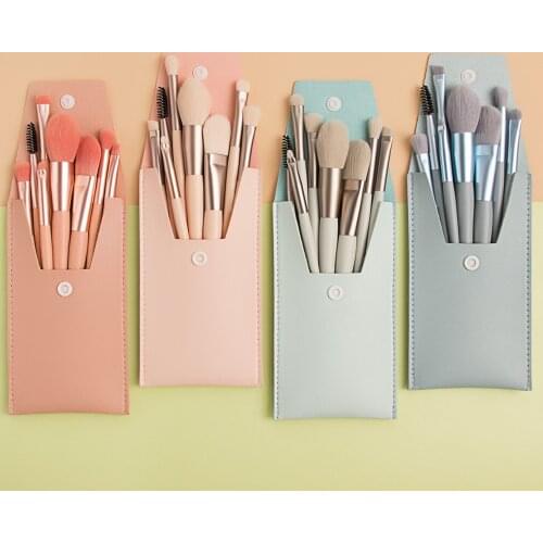 8 Pcs Mini Travel Portable Soft Hair Makeup Brush Set Eyeshadow Liquid Foundation Mascara Concealer Blush Makeup Brush Tool