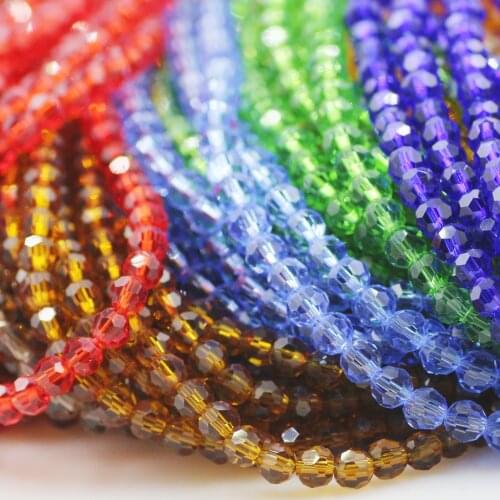 95pcs High Quality Austria Faceted Crystal Beads 4MM Loose Round Glass Spacer Beads For Jewelry Making Craft Beads