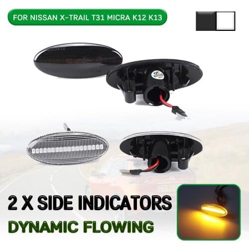 Car LED Dynamic Side Marker Light Flowing Turn Signal Light Lamp For Nissan Qashqai J10 For X-Trail T31,Cube,Micra K12 K13