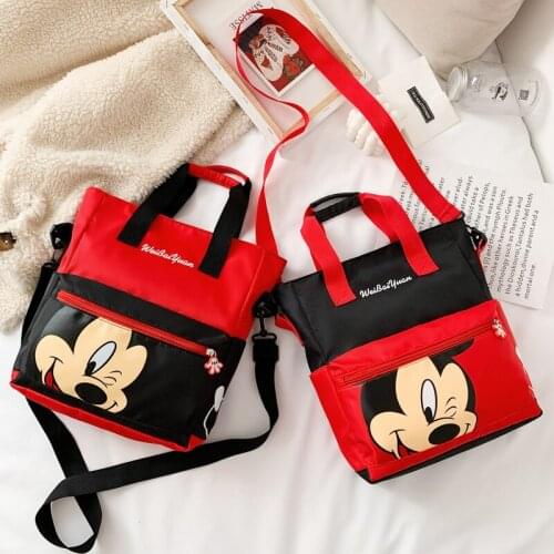 Disney childrens messenger bag cartoon Mickey Mouse handbag student bag shopping bag boy girl shoulder bag canvas bag
