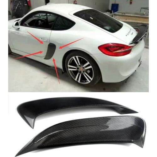 High quality 2 pieces/1Set carbon fiber inlet side tuyere leaf plate for Porsche Cayman Boxster 981 GT4 2016 2017 2018 2019 2020