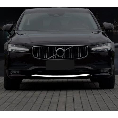 For VOLVO S90 2017 2018 2019 Stainless Steel Front Bumper Skid Molding Decoration Strip Cover Trim 1pcs Car Styling