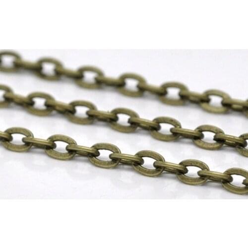 DoreenBeads 10M Bronze Tone Flat Link-Opened Chains 4x3mm (B12779)