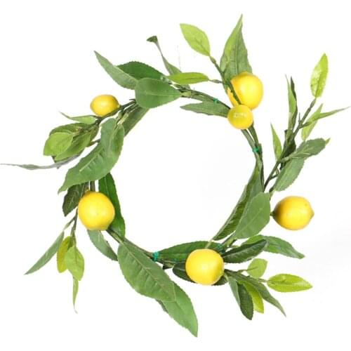 Headwear Simulation Green Leaf Rattan Lemon Wreath Artificial Flower Romantic Decorative Home Decoration Hanging Vine Garland