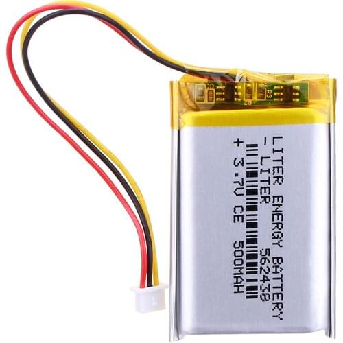 562438 3 thread Liter Energy 3.7v Rechargeable Lithium Polymer Battery 500mah Mp3/4 Bluetooth Radio Battery Monitoring