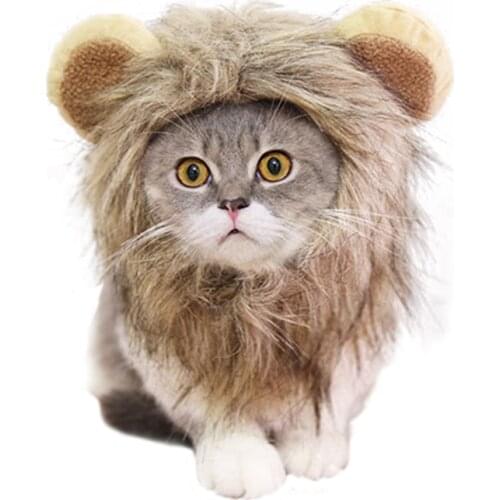 Cat Costume Christmas Halloween Pet Headwear Party Cosplay Lion Special Events Apparel Funny Cat Clothing Kitty Kitten Headgear