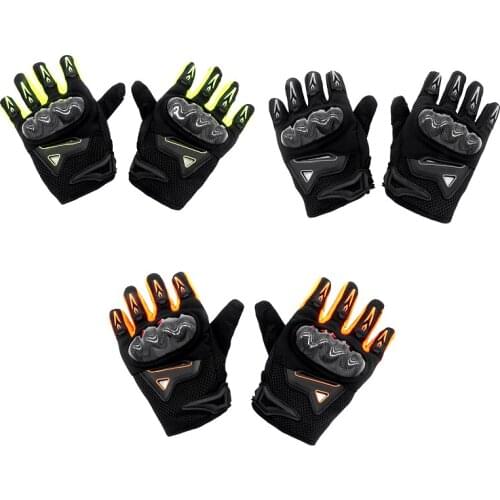1 Pair Motorcycle Summer Breathable Riding Gloves Carbon Fiber Protective Shell Knight Motorcycle Anti-drop Full-finger Gloves