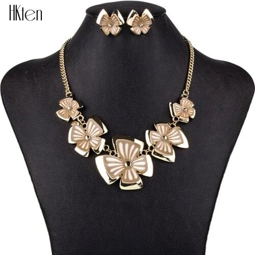 MS1504442 Fashion Butterfly Jewelry Sets Brand Necklace Earring Set Silver Plated 2Colors Bridal Jewelry Christmas Gifts